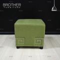 Antique fabric cube tufted footstool Ottoman stool for living room